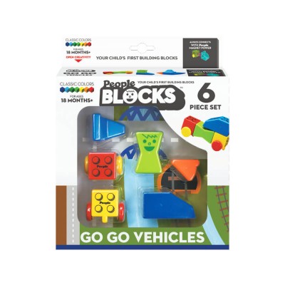 „People Blocks“ magnetinių kaladėlių rinkinys „PLAUKIAM IR VAŽIUOJAM!“, 6 kaladėlės / People Blocks Go GO Vehicle 6pcs